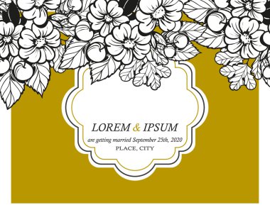 davetiyeli çiçek öğeleri