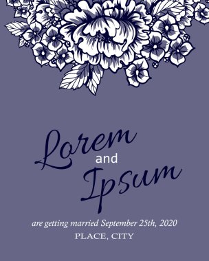 davetiyeli çiçek öğeleri