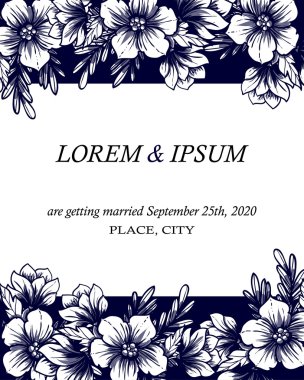 davetiyeli çiçek öğeleri