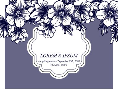 davetiyeli çiçek öğeleri