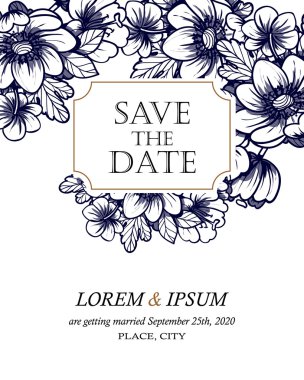 davetiyeli çiçek öğeleri