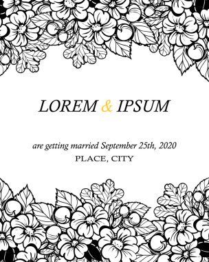 davetiyeli çiçek öğeleri