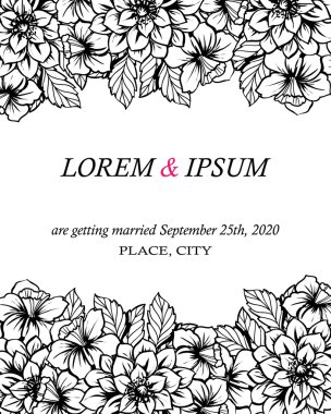 davetiyeli çiçek öğeleri