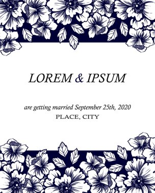 davetiyeli çiçek öğeleri