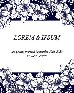 davetiyeli çiçek öğeleri