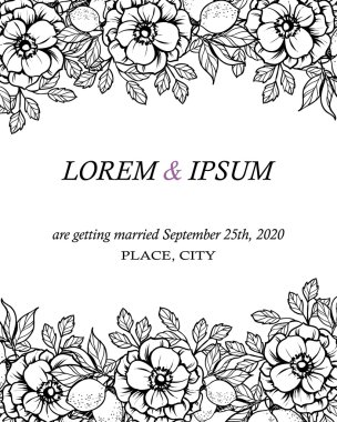 davetiyeli çiçek öğeleri