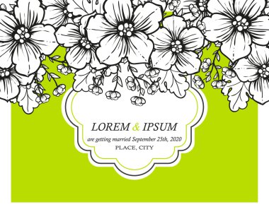 davetiyeli çiçek öğeleri