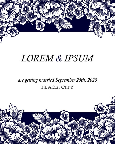 Invitation card with floral elements