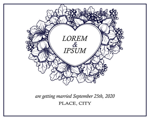 Invitation card with floral elements