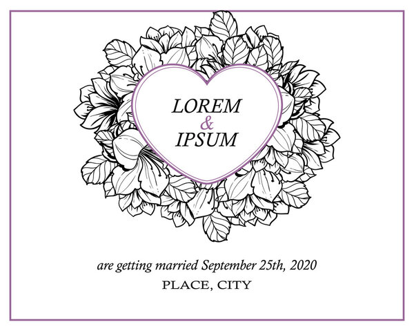 Invitation card with floral elements