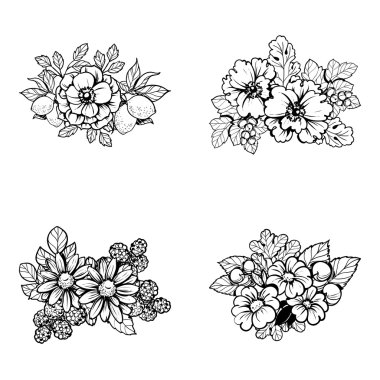 davetiyeli çiçek öğeleri