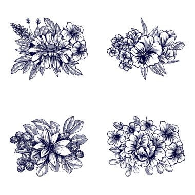 davetiyeli çiçek öğeleri