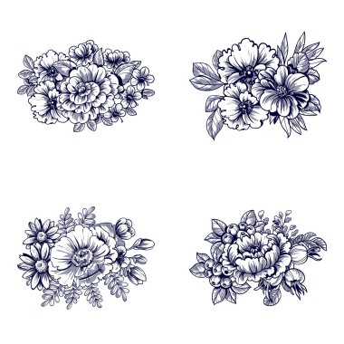 davetiyeli çiçek öğeleri