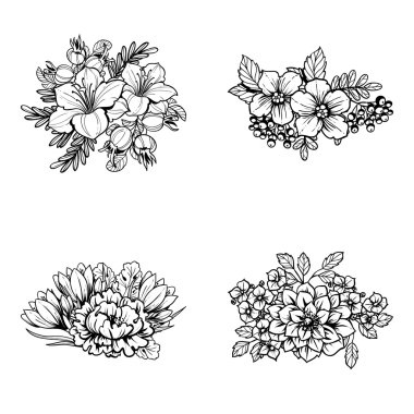 davetiyeli çiçek öğeleri