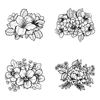 davetiyeli çiçek öğeleri