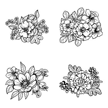 davetiyeli çiçek öğeleri