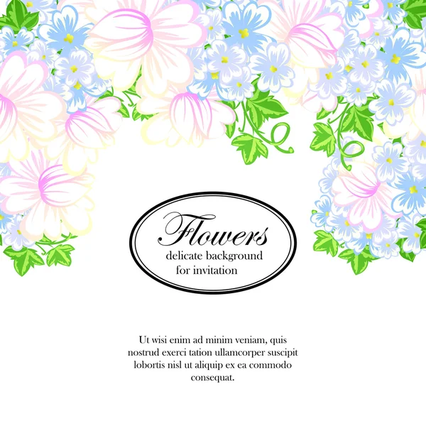 Tarjeta de invitación con elementos florales — Archivo Imágenes Vectoriales