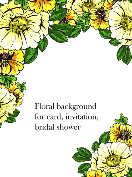 Davetiyeli çiçek öğeleri — Stok Vektör