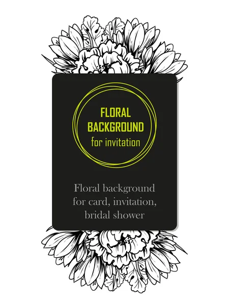 Invitation card with floral elements — Stock Vector