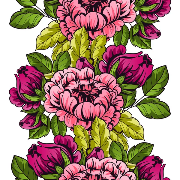 Motif floral sans couture — Image vectorielle