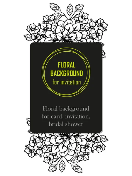 Invitation card with floral elements — Stock Vector