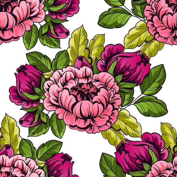 Motif floral sans couture — Image vectorielle