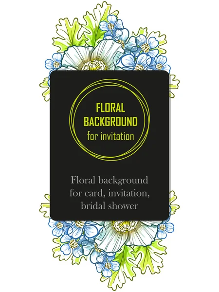 Invitation card with floral elements — Stock Vector