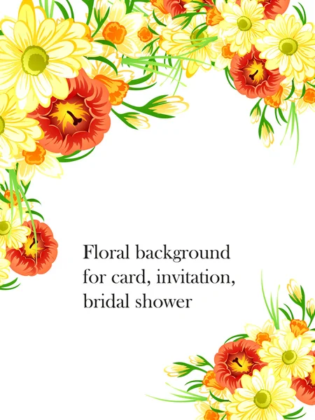 Davetiyeli çiçek öğeleri — Stok Vektör