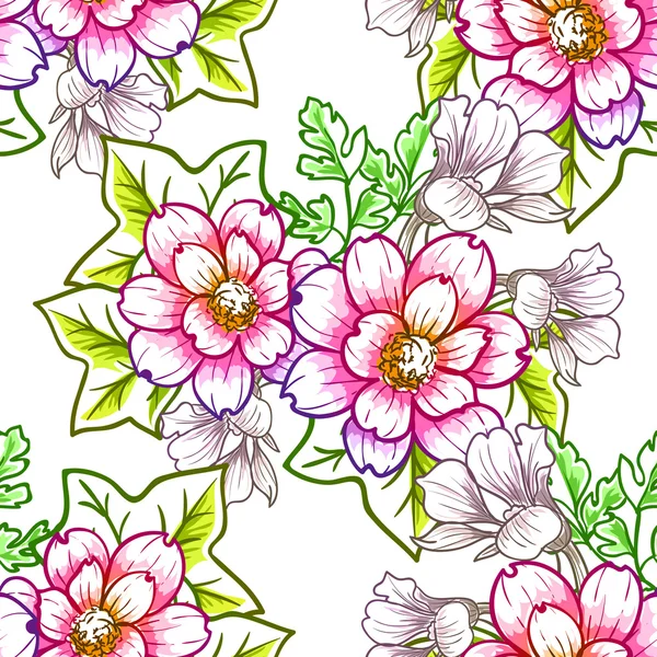 Motif floral sans couture — Image vectorielle