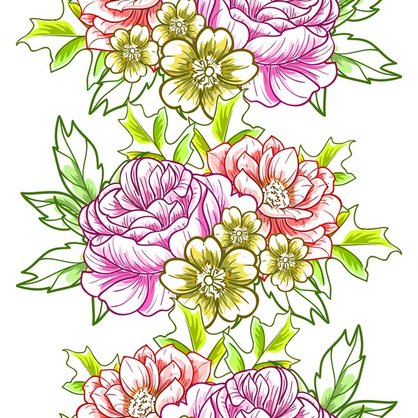 Bloemen naadloos patroon — Stockvector