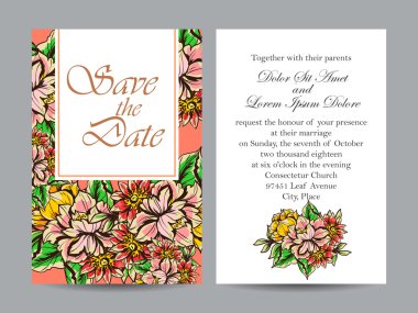 Düğün için çiçek ile hassas davet