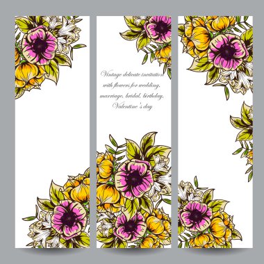 Düğün için çiçek ile hassas davet