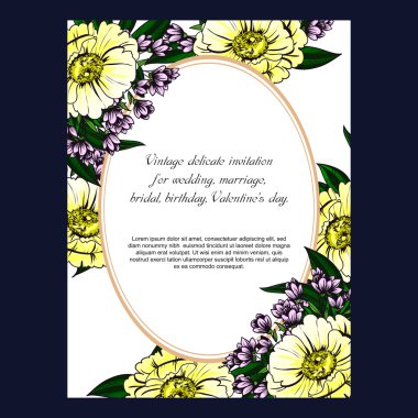 Düğün için çiçek ile hassas davet