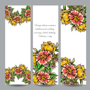 Düğün için çiçek ile hassas davet