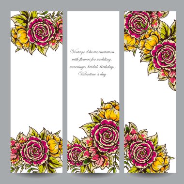 Düğün için çiçek ile hassas davet