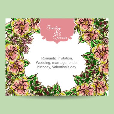 Düğün için çiçek ile hassas davet