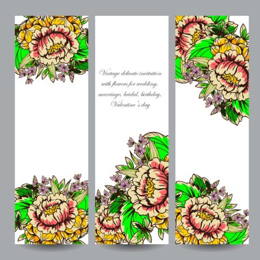 Düğün için çiçek ile hassas davet