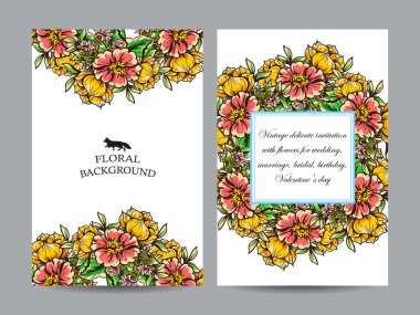 Düğün için çiçek ile hassas davet