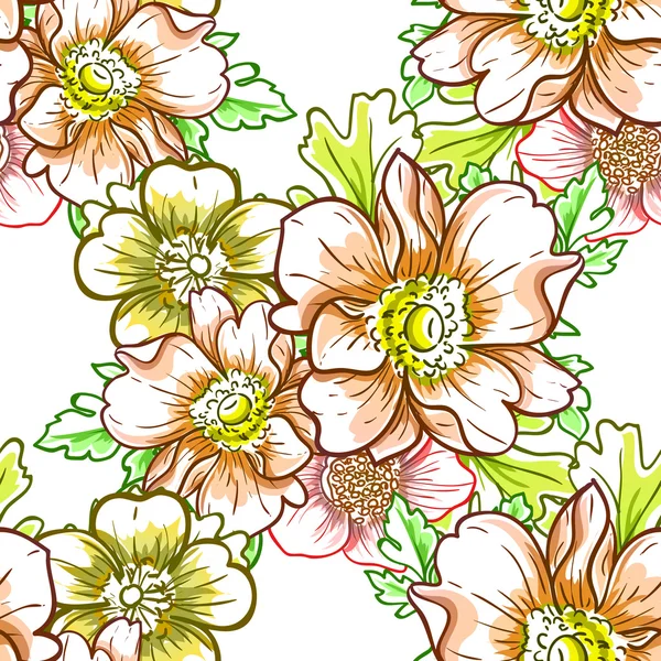 Motif floral sans couture — Image vectorielle