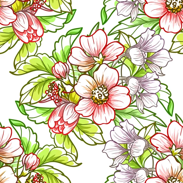 Motif floral sans couture — Image vectorielle