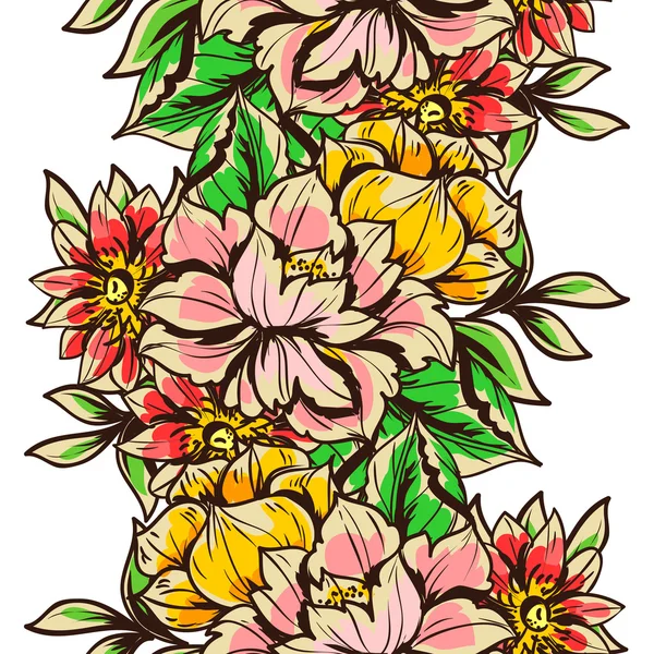 Motif floral sans couture — Image vectorielle