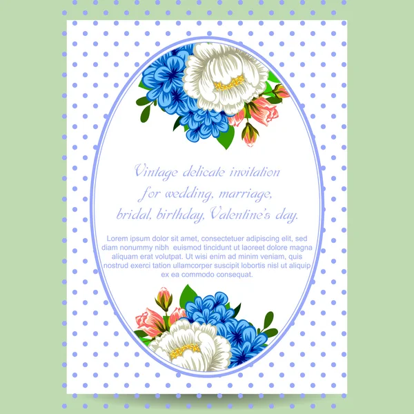 Delicate invitation with flowers for wedding Royalty Free Stock Illustrations