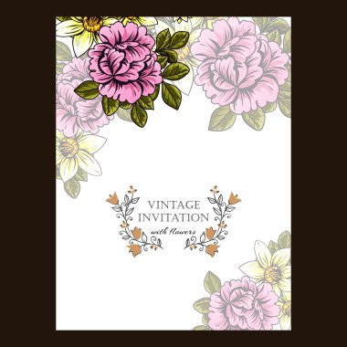 Düğün için çiçek ile hassas davet