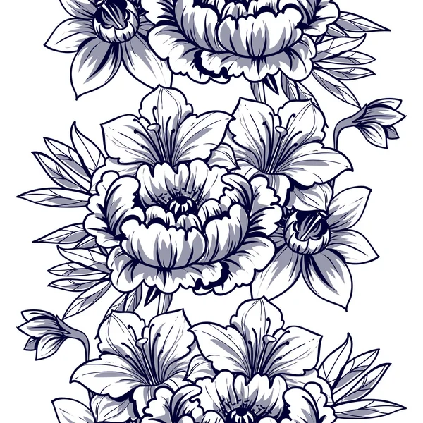 Bloemen naadloos patroon — Stockvector