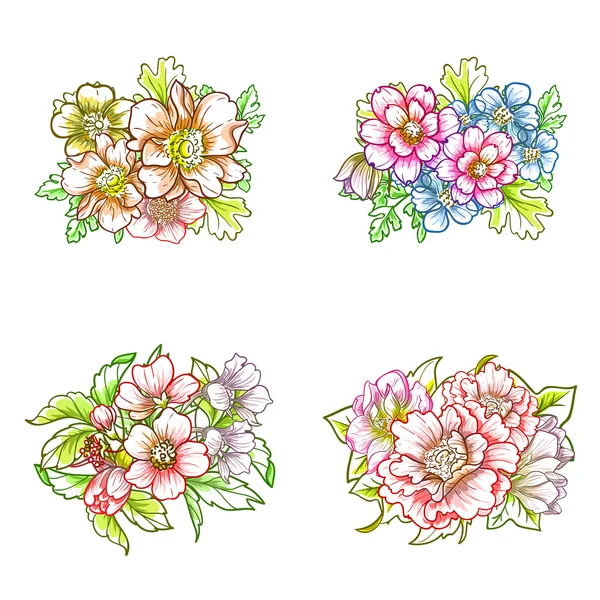 Комплект цветов для свадьбы — стоковый вектор