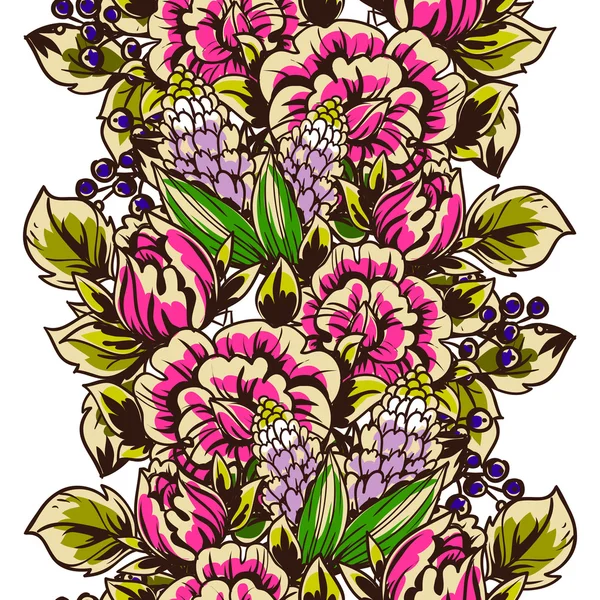 Bloemen naadloos patroon — Stockvector