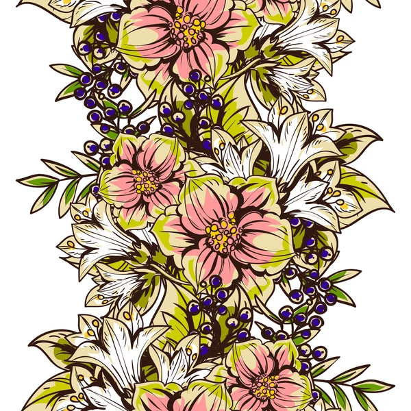 Motif floral sans couture — Image vectorielle