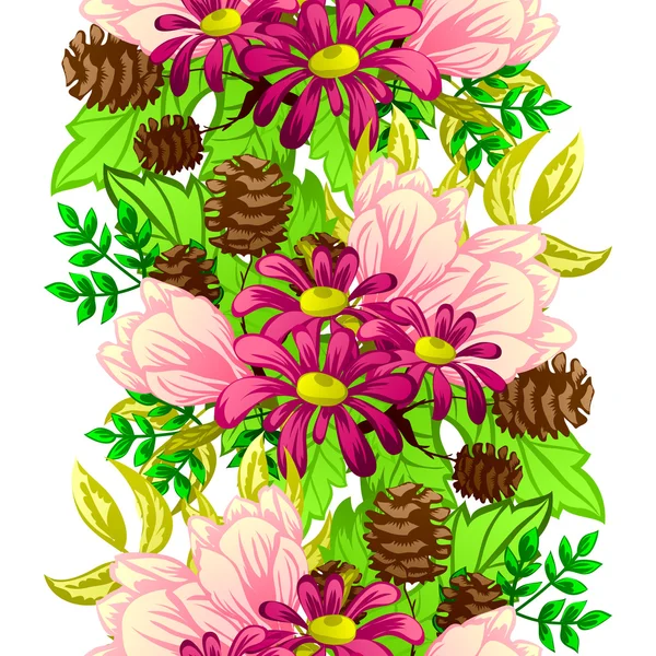 Bloemen naadloos patroon — Stockvector