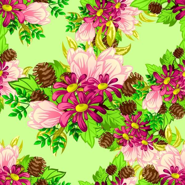 Motif floral sans couture — Image vectorielle