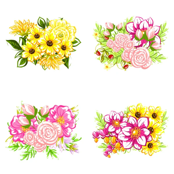 Set di fiori per matrimonio — Vettoriale Stock